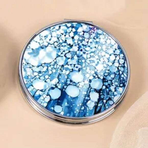 1pc.   Fashionable Marbling Cosmic Makeup Compact - Picture 1 of 2